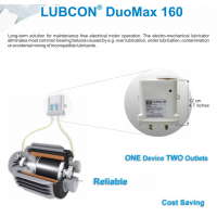 LUBCON DuoMax 160 堅(jiān)固耐用的雙點(diǎn)潤(rùn)滑裝置，用于電機(jī)的長(zhǎng)期潤(rùn)滑