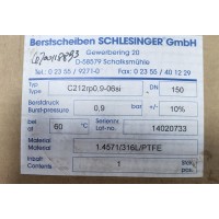 德國(guó)Schlesinger破裂盤(pán)B10r4500-04用于化工行業(yè)現(xiàn)貨
